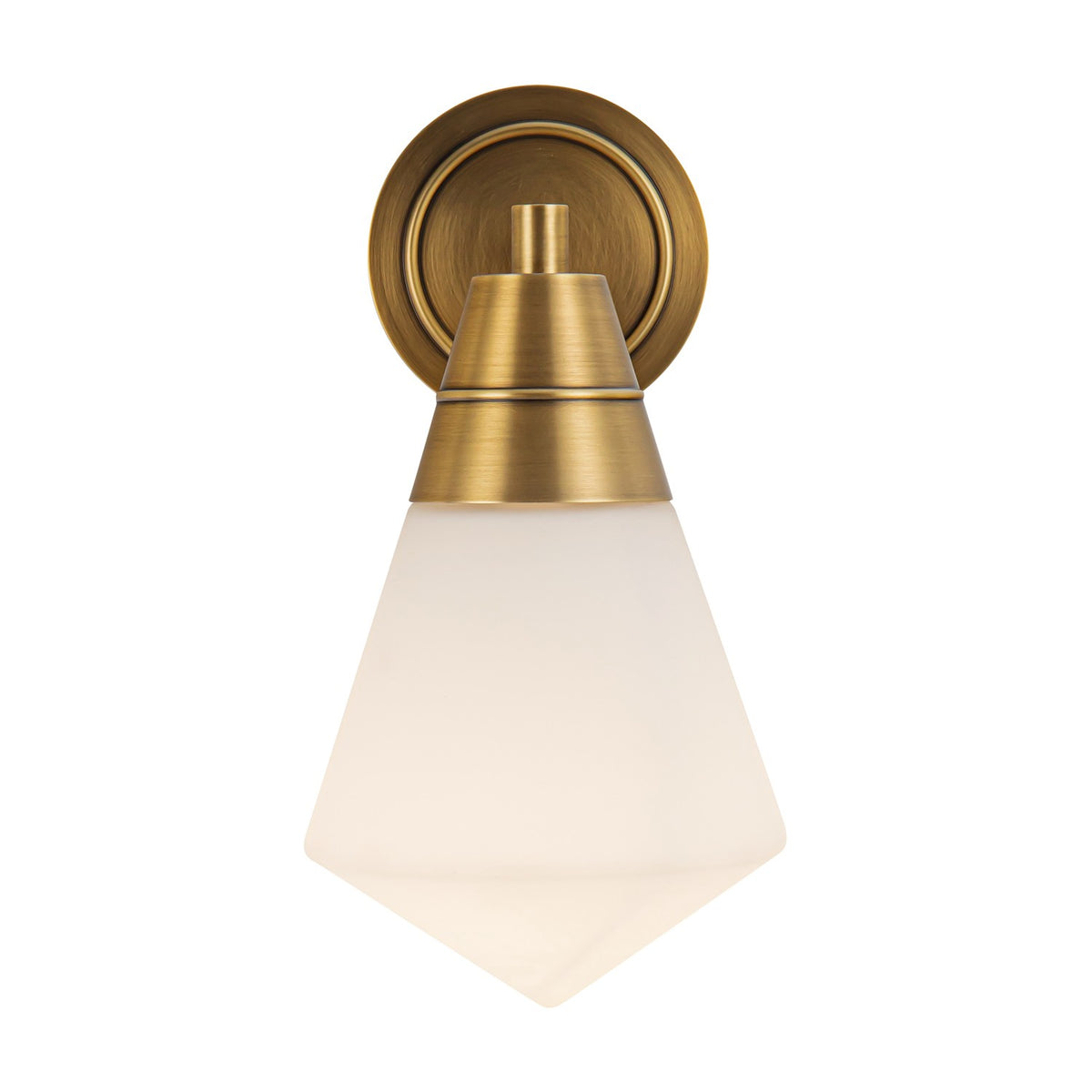 Alora Lighting - WV348106VBOP - One Light Wall Sconce - Willard - Vintage Brass/Matte Opal Glass