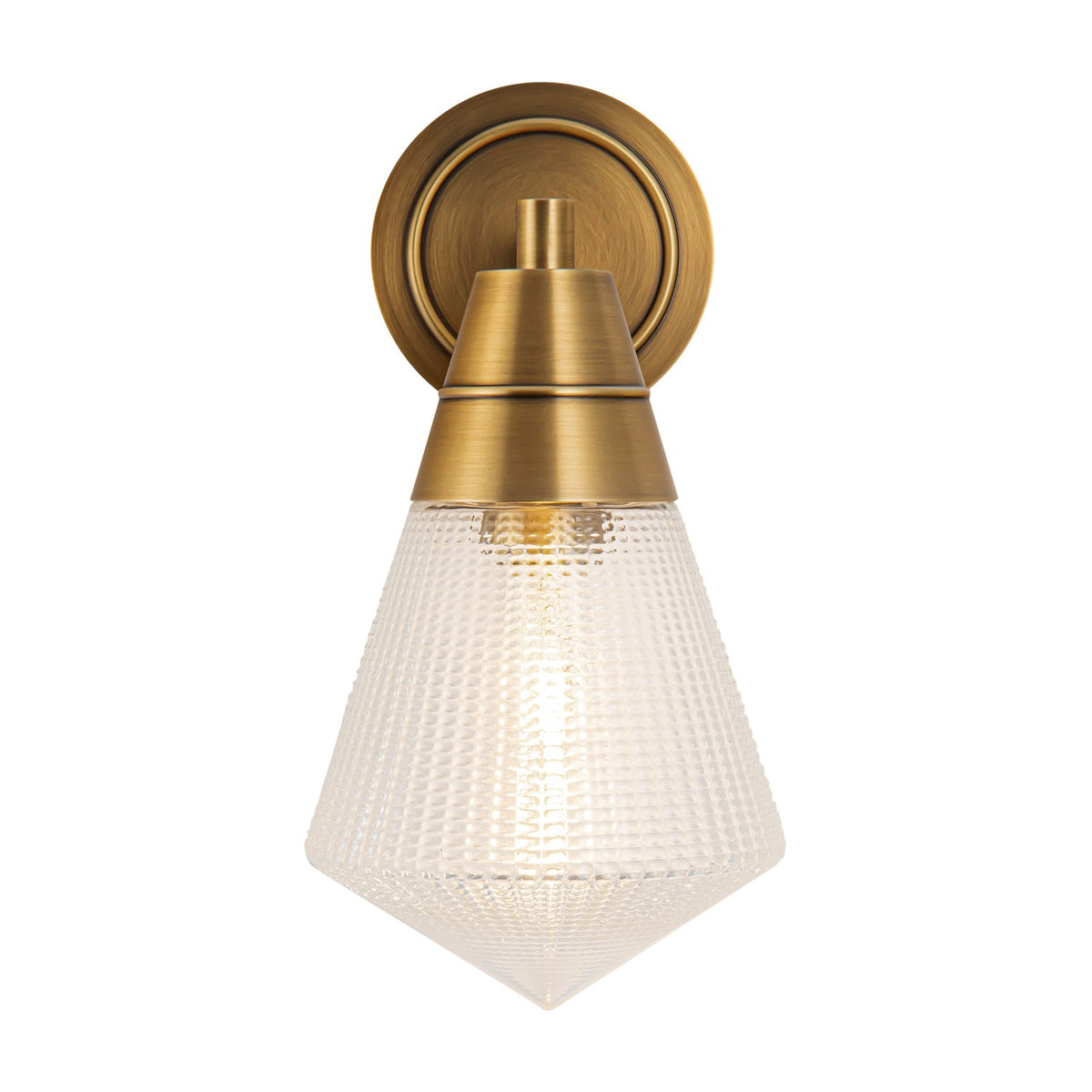 Alora Lighting - WV348106VBPG - One Light Wall Sconce - Willard - Vintage Brass/Clear Prismatic Glass