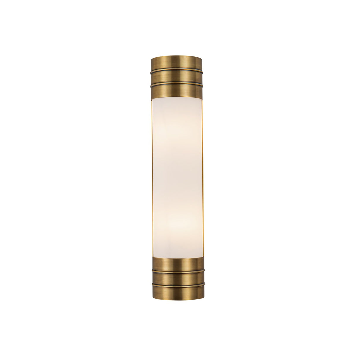 Alora Lighting - WV348218VBOP - Two Light Vanity - Willard - Vintage Brass/Matte Opal Glass