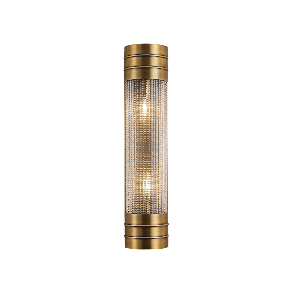 Alora Lighting - WV348218VBPG - Two Light Vanity - Willard - Vintage Brass/Clear Prismatic Glass