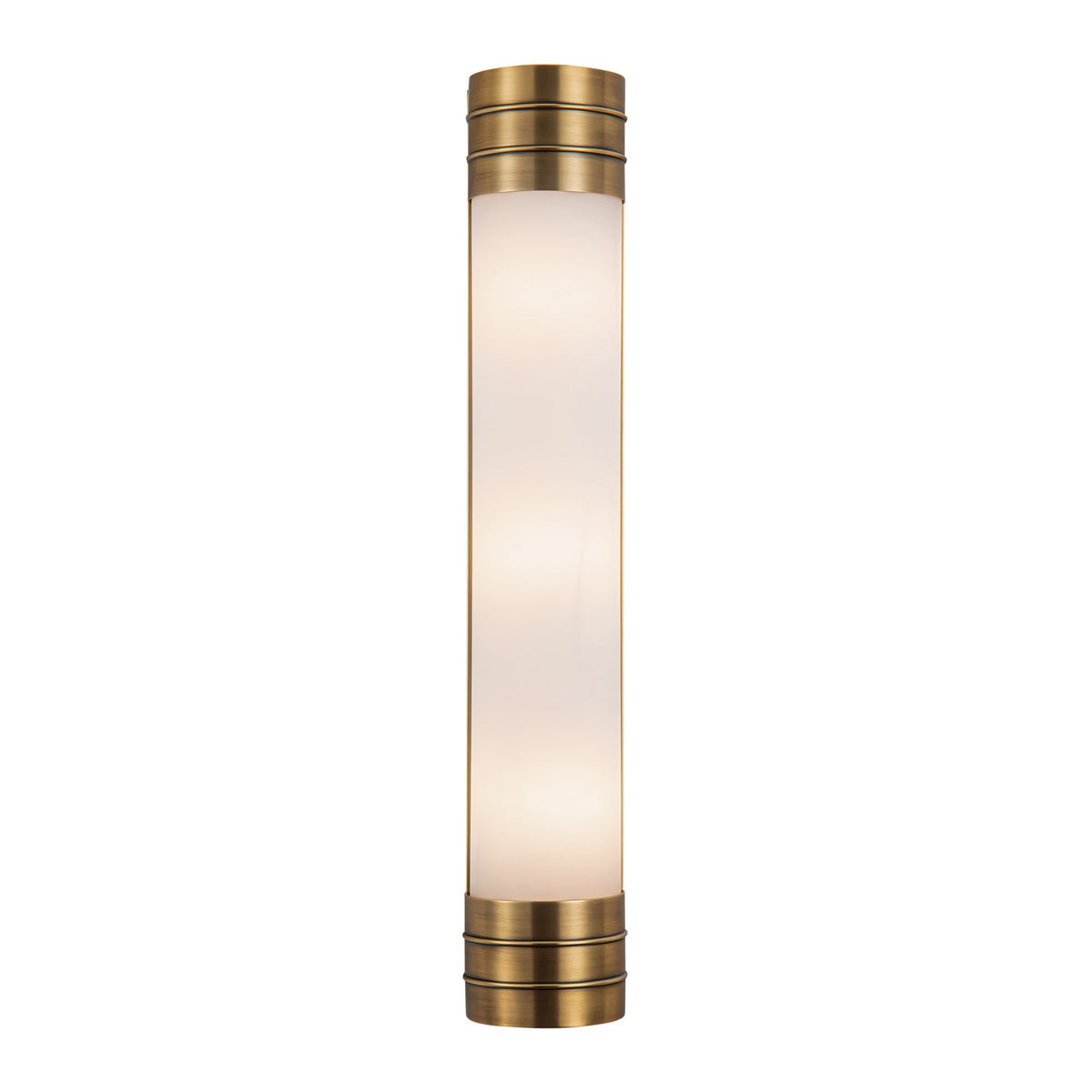 Alora Lighting - WV348224VBOP - Three Light Vanity - Willard - Vintage Brass/Matte Opal Glass
