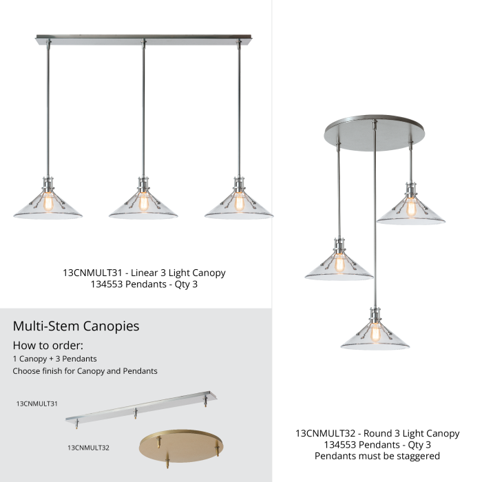 Hubbardton Forge 134553 Henry Medium Glass Shade Pendant