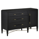Currey and Company - 3000-0250 - Chest - Verona Collection - Black Lacquered Linen/Champagne