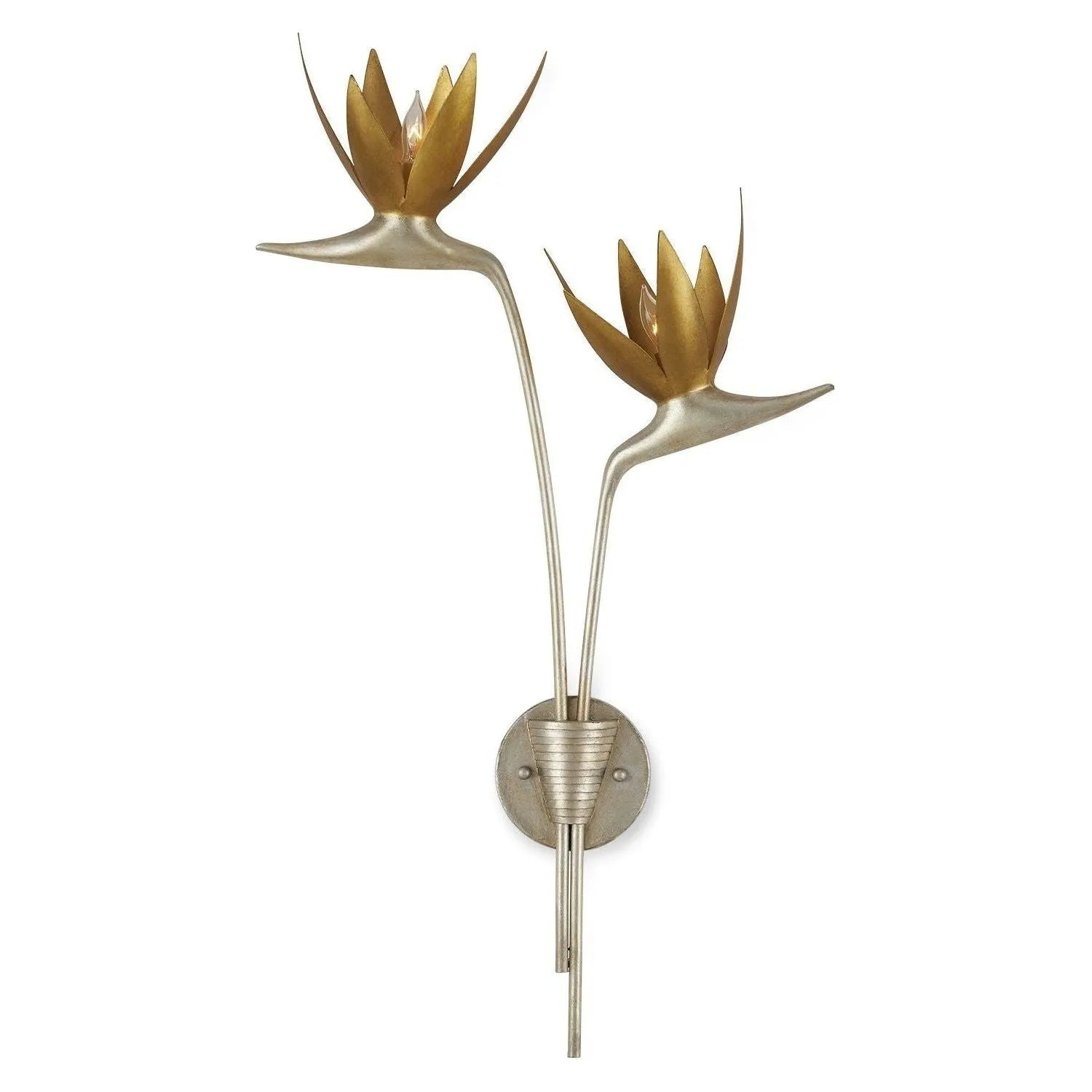 Currey and Company - 5000-0238 - Two Light Wall Sconce - Paradiso - Contemporary Silver Leaf/Contemporary Gold Leaf/Gold