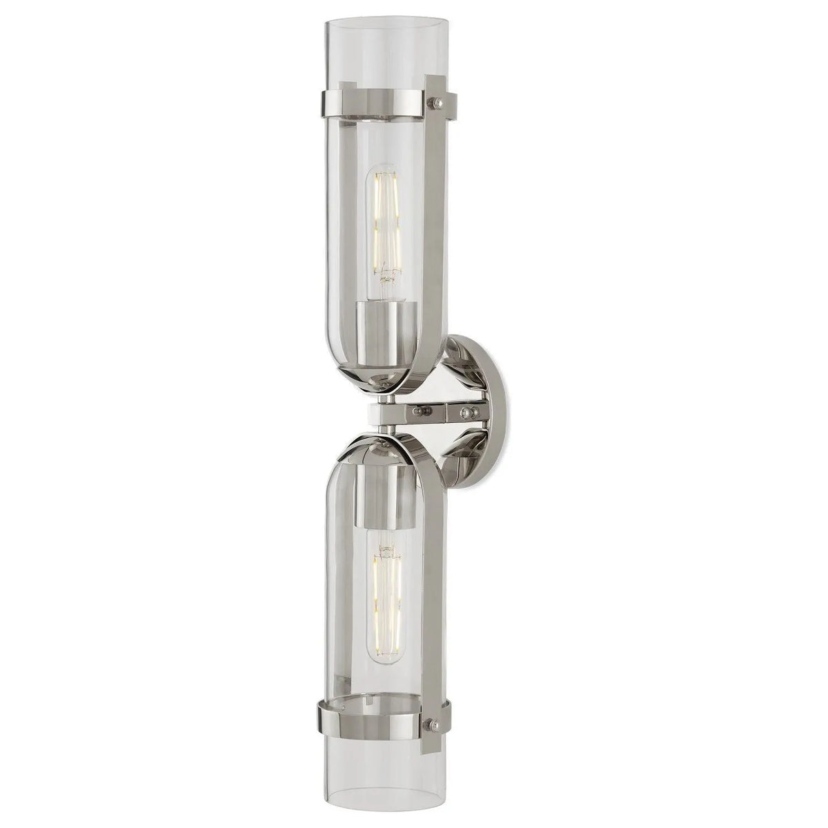 Currey and Company - 5800-0029 - Two Light Wall Sconce - Bonardi - Polished Nickel/Clear