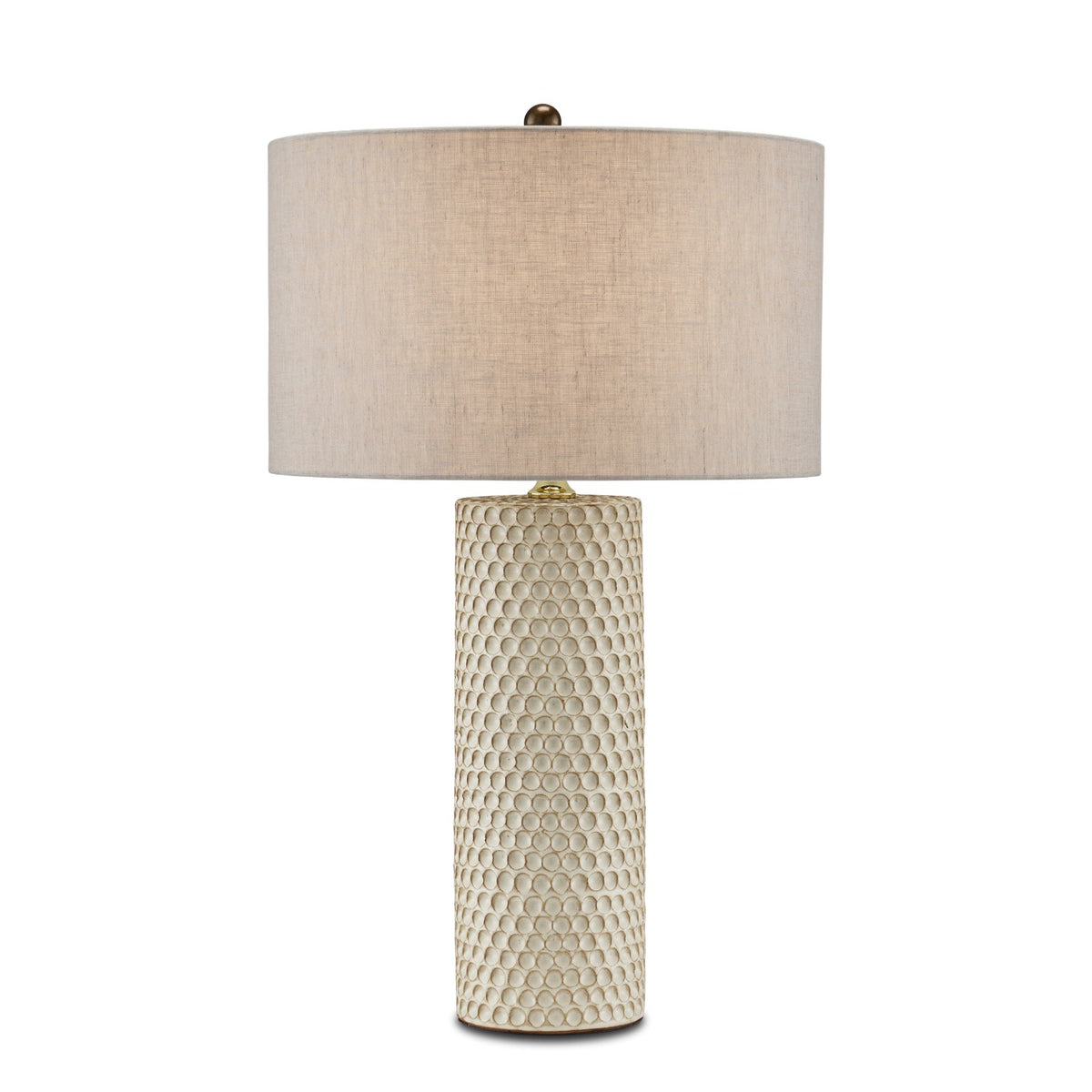 Currey and Company - 6000-0819 - One Light Table Lamp - Ivory/Brown/Polished Brass