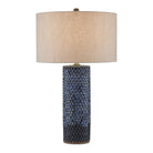 Currey and Company - 6000-0821 - One Light Table Lamp - Reactive Blue/Polished Brass