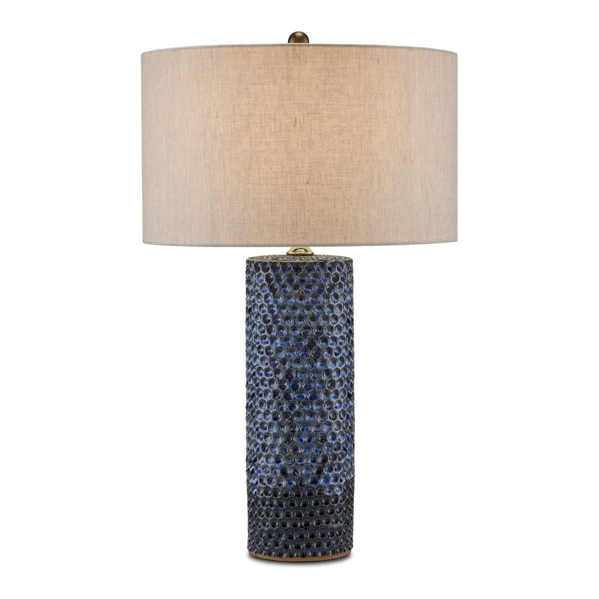 Currey and Company - 6000-0821 - One Light Table Lamp - Reactive Blue/Polished Brass