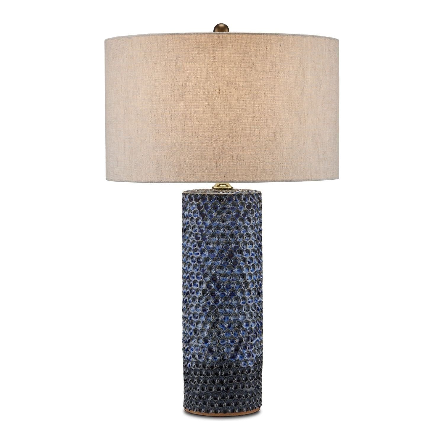 Currey and Company - 6000-0821 - One Light Table Lamp - Reactive Blue/Polished Brass