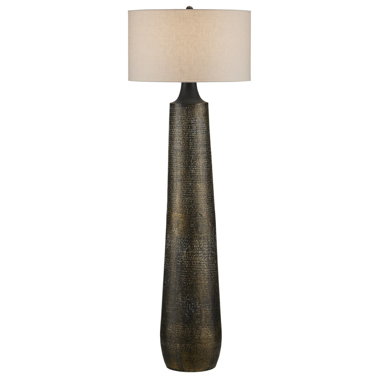 Currey and Company - 8000-0136 - One Light Floor Lamp - Antique Brass/Black/Whitewash
