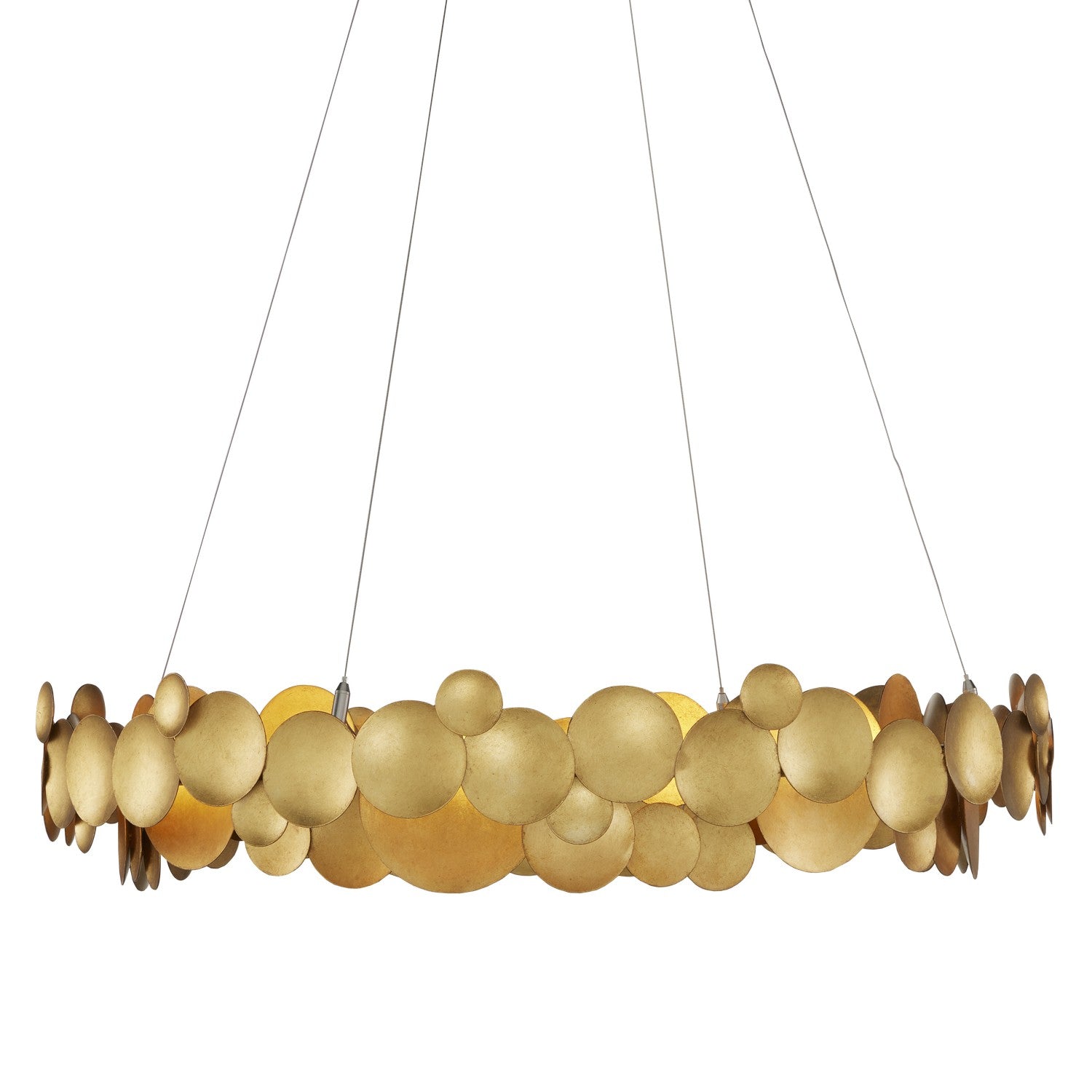 Currey and Company - 9000-0972 - One Light Chandelier - Contemporary Gold Leaf/White