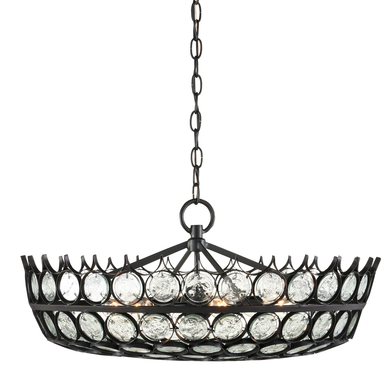 Currey and Company - 9000-0991 - Six Light Chandelier - Bunny Williams - Satin Black/Clear