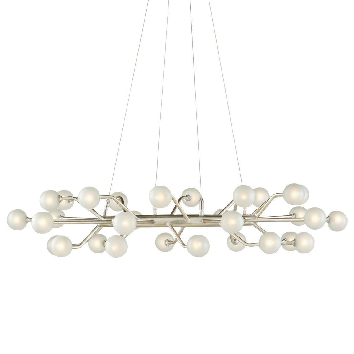 Currey and Company - 9000-0996 - 30 Light Chandelier - Contemporary Silver Leaf/Frosted