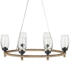 Currey and Company - 9000-1086 - Six Lumières Suspendu Collection Hightider - Naturel/Transparent/Noir français