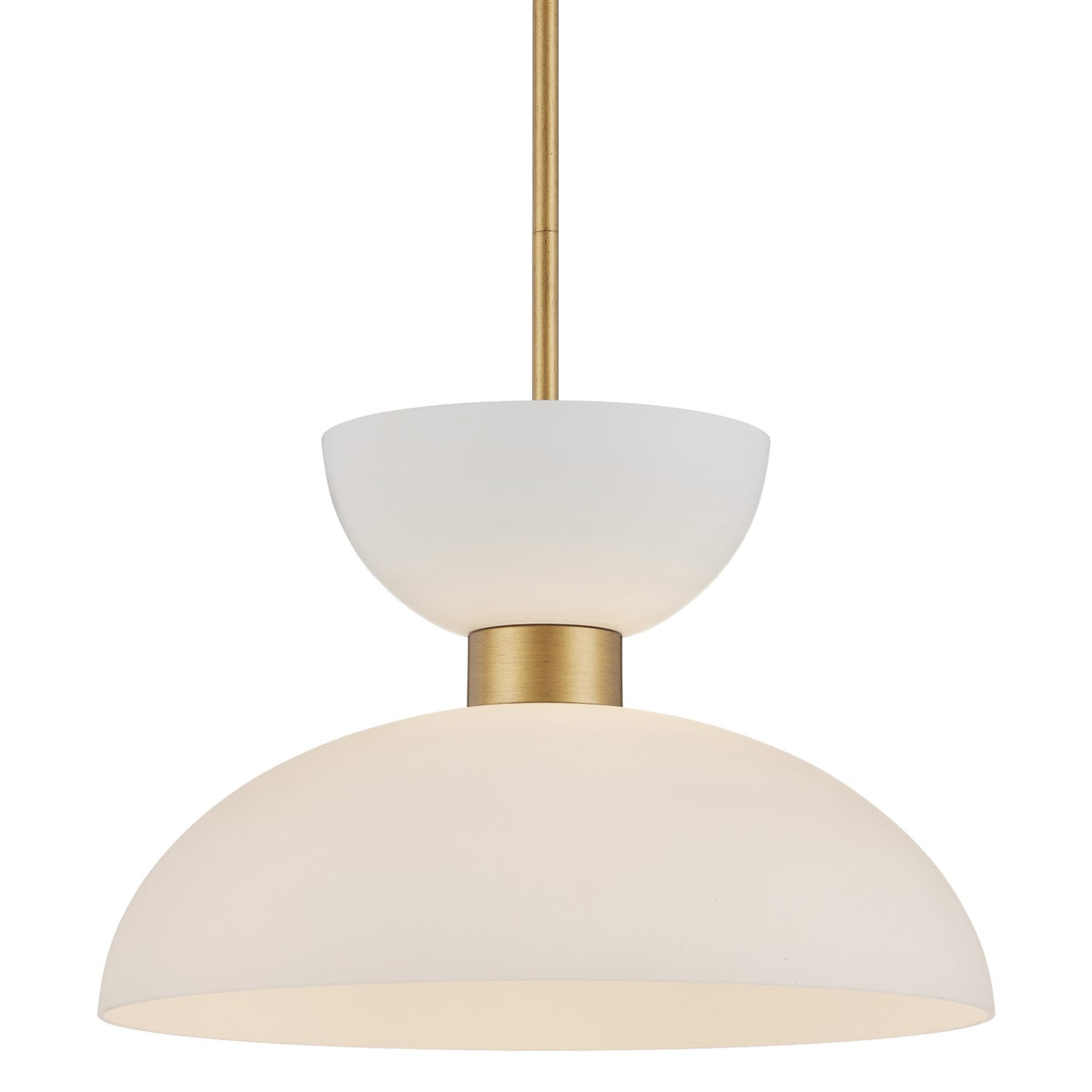 Currey and Company - 9000-1094 - One Light Pendant - Antique Brass/White/Opaque