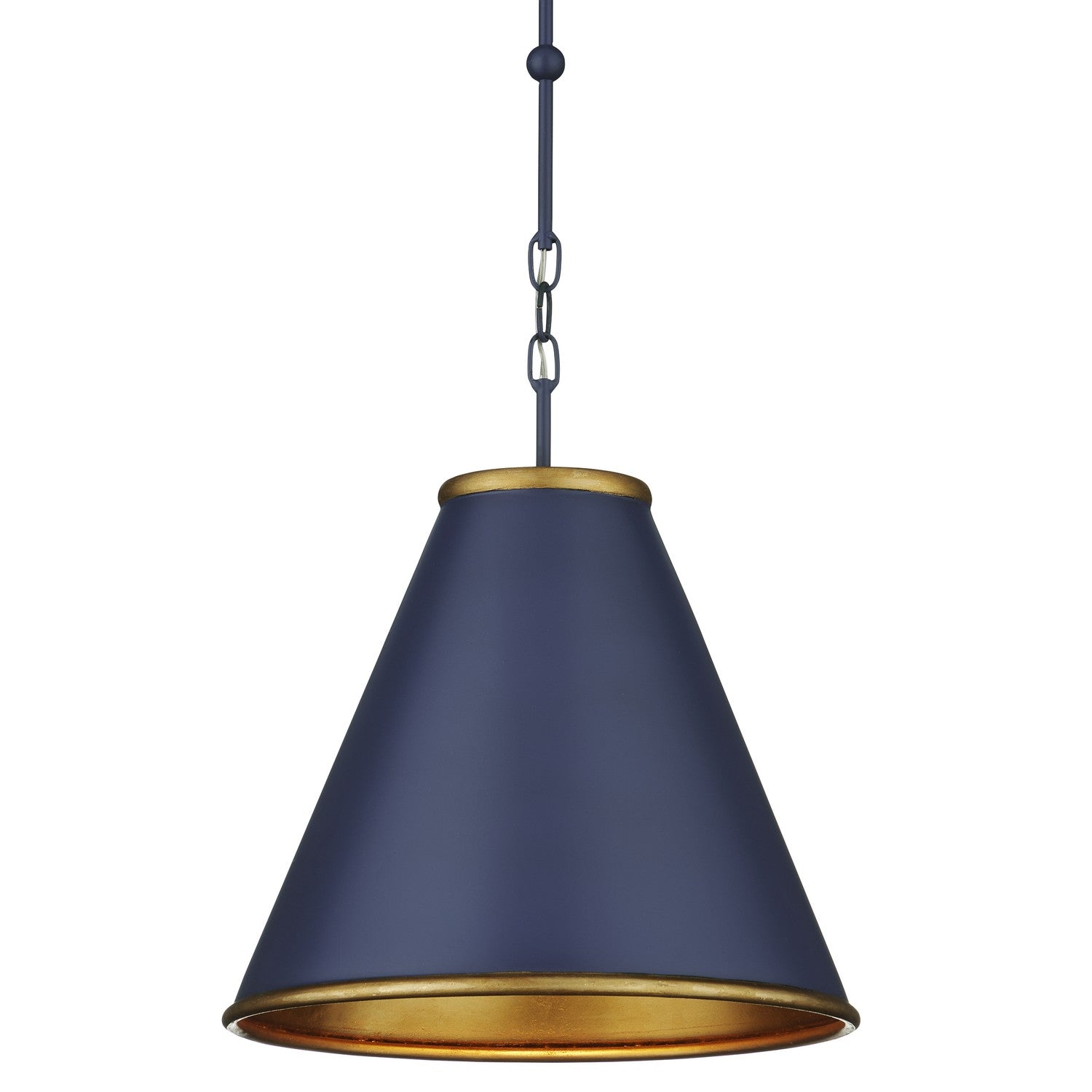 Currey and Company - 9000-1102 - One Light Pendant - Hiroshi Dark Blue/Contemporary Gold Leaf