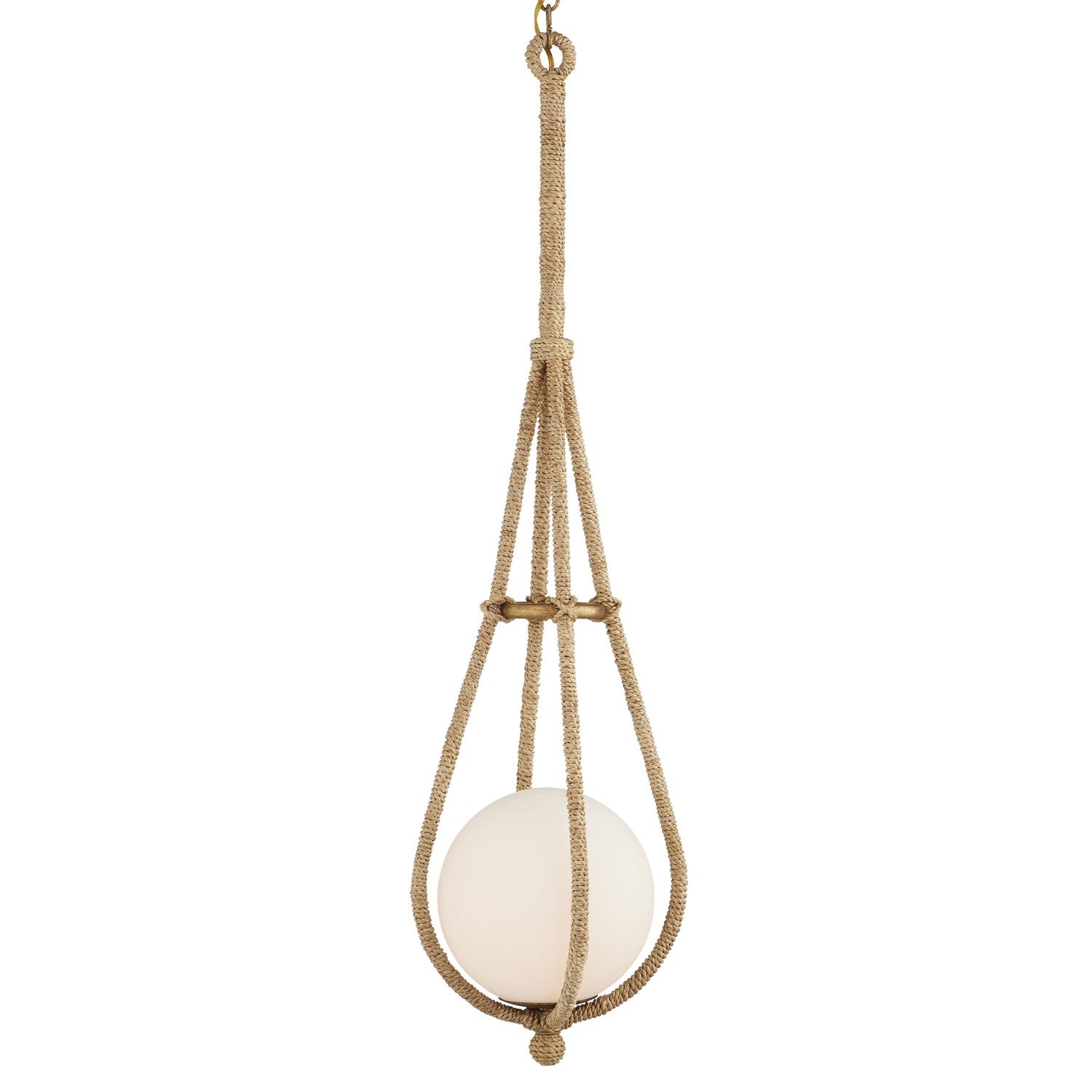 Currey and Company - 9000-1104 - One Light Pendant - Natural/Dorado Gold/Frosted White