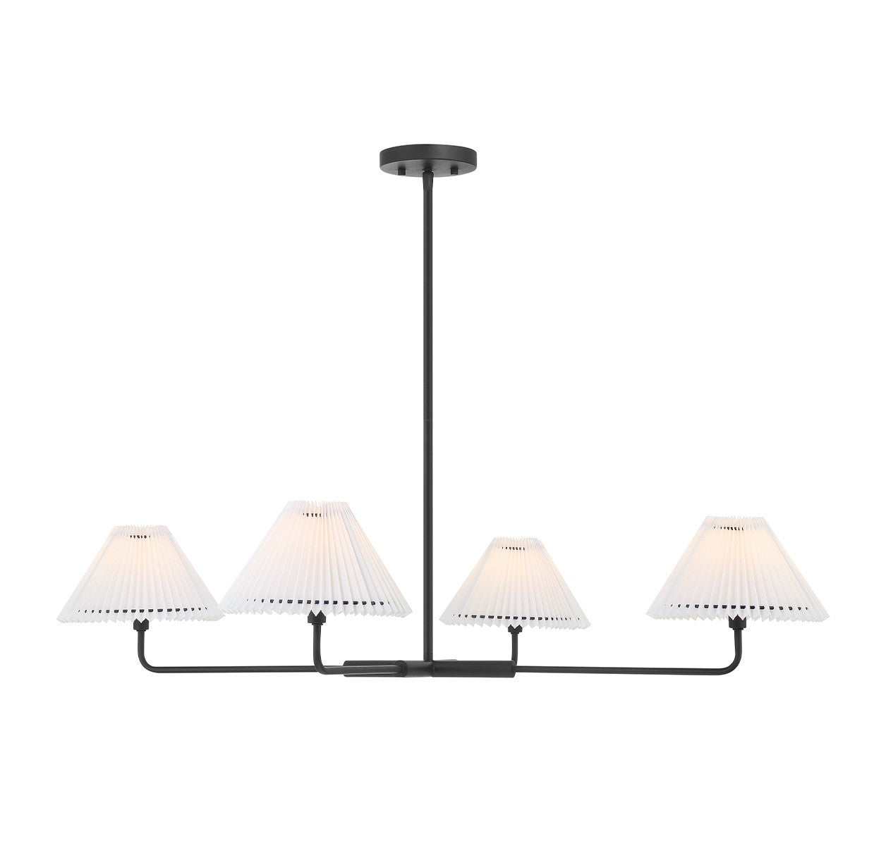 Meridian M100121MBK Four Light Chandelier in Matte Black