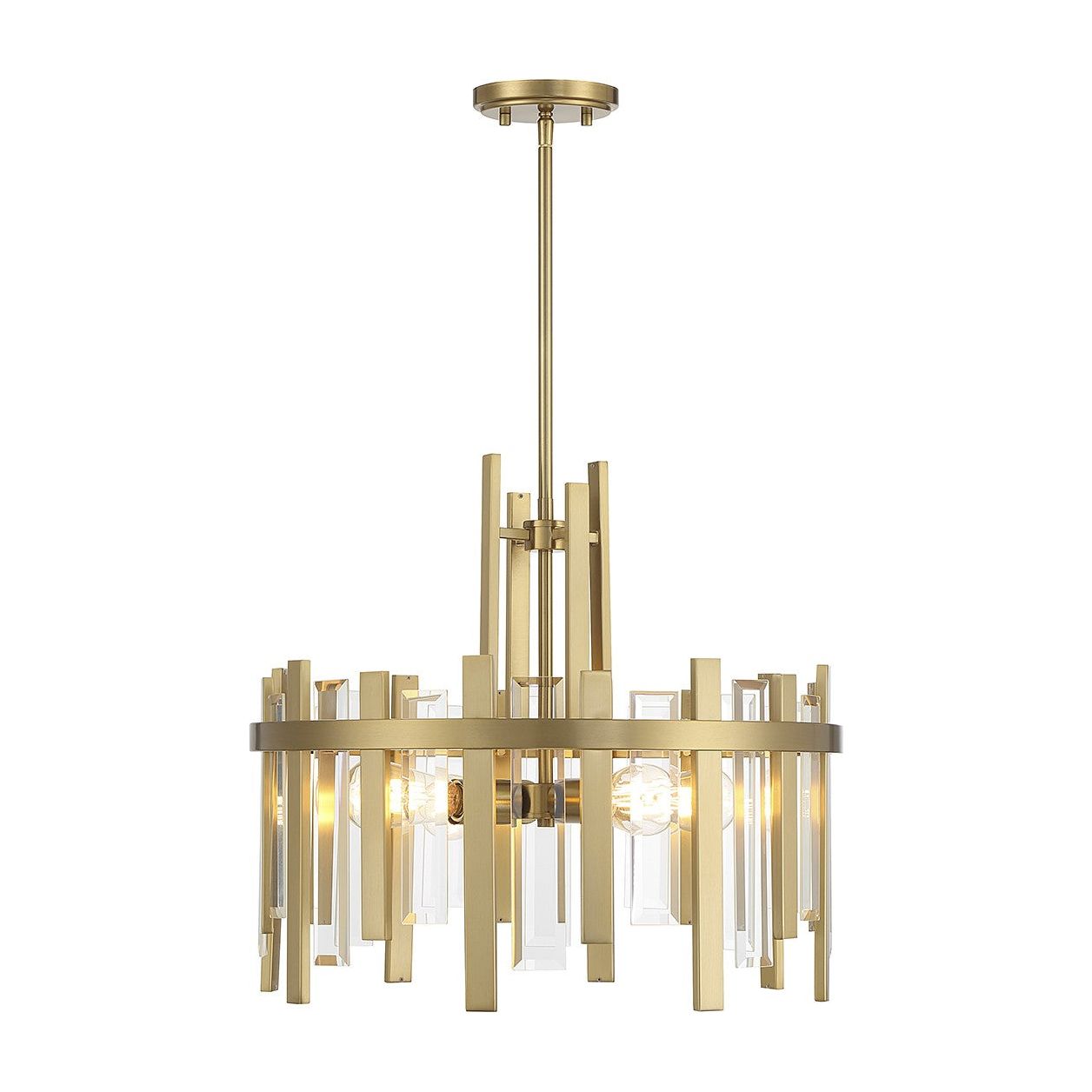 Lighting One E - V6-L7-3001-4-322 - Four Light Pendant - Guillford - Warm Brass