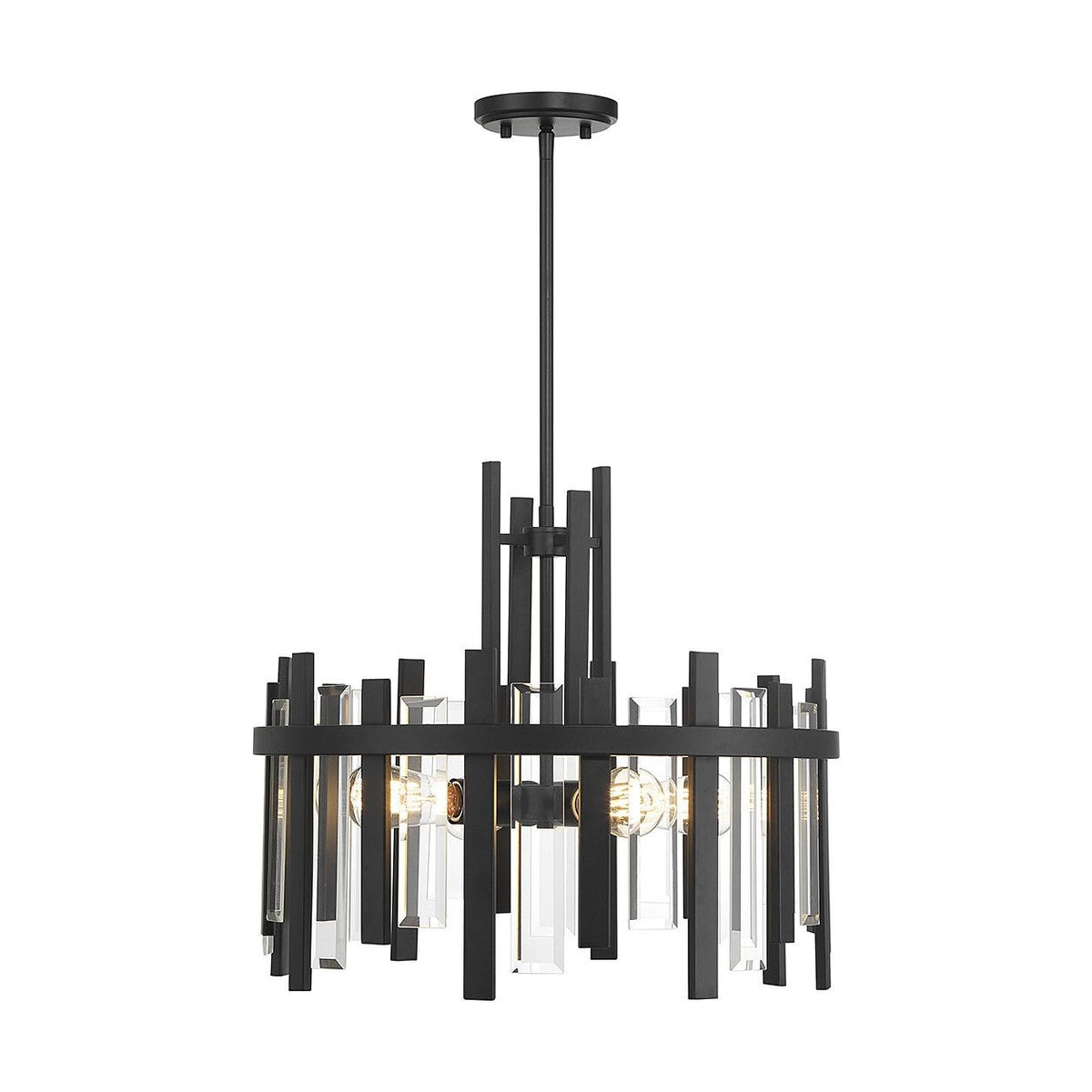 Lighting One E - V6-L7-3001-4-89 - Four Light Pendant - Guillford - Matte Black