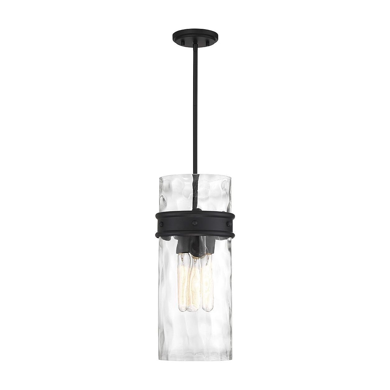 Lighting One E - V6-L7-3704-3-89 - Three Light Pendant - Ashton - Matte Black