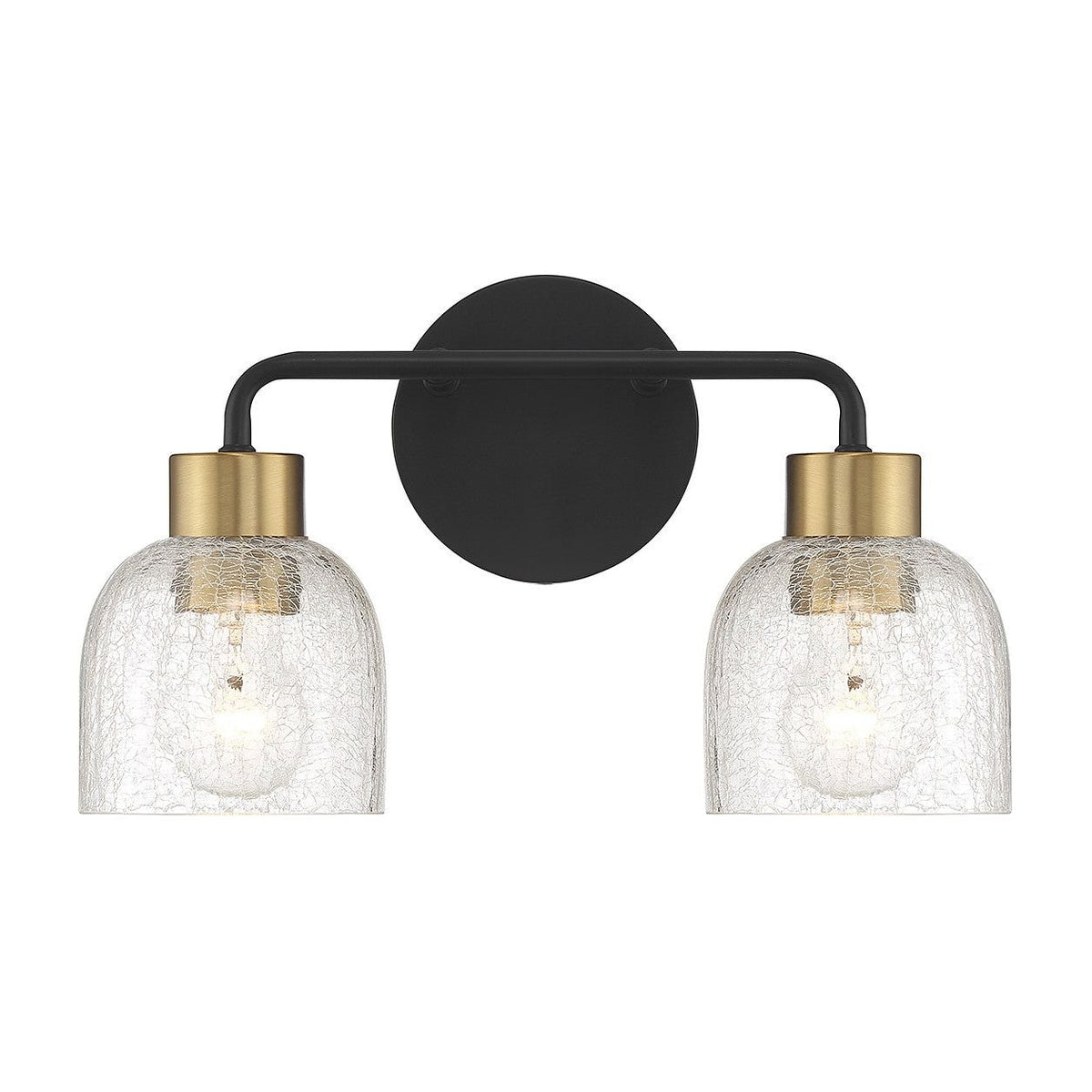 Lighting One E - V6-L8-5900-2-143 - Two Light Bathroom Vanity - Flagler - Matte Black with Warm Brass