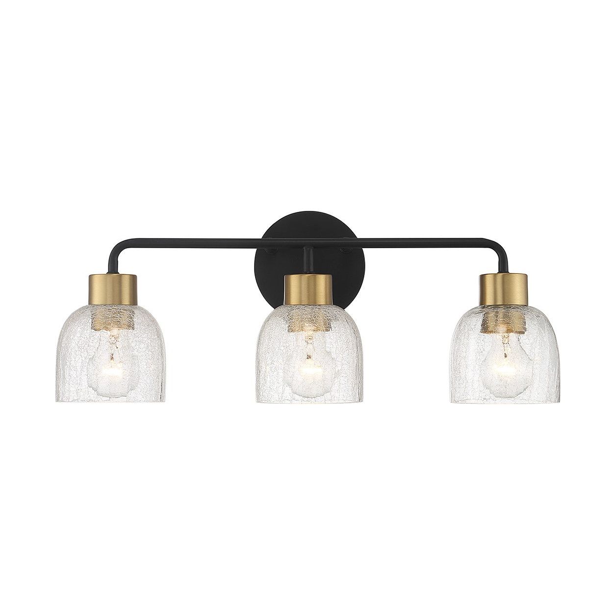 Lighting One E - V6-L8-5900-3-143 - Three Light Bathroom Vanity - Flagler - Matte Black with Warm Brass