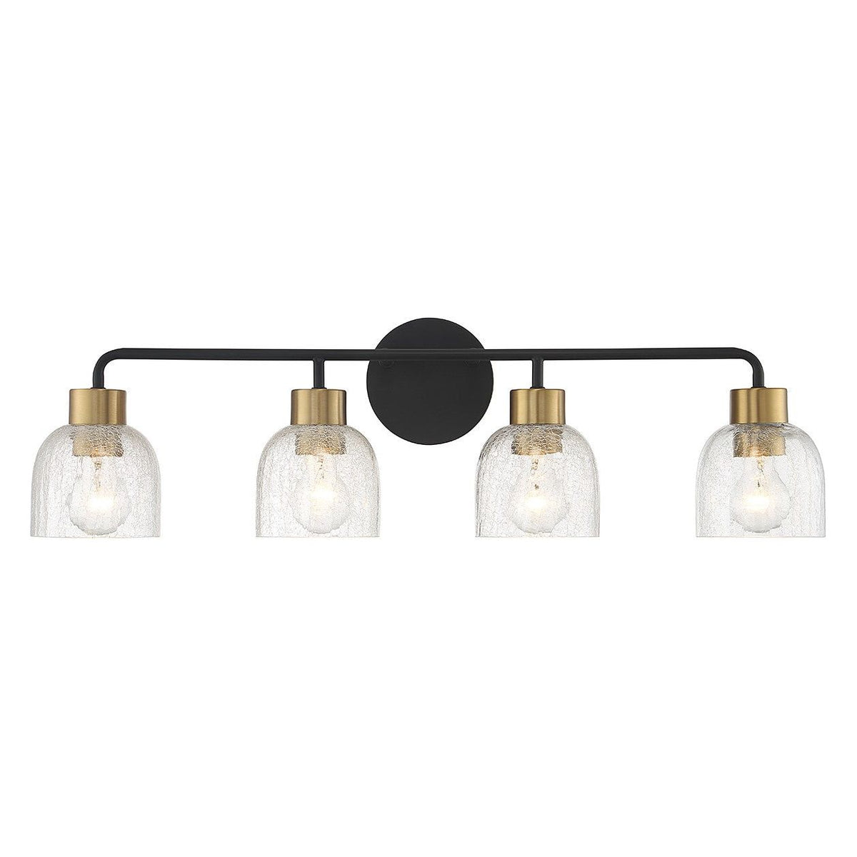 Lighting One E - V6-L8-5900-4-143 - Four Light Bathroom Vanity - Flagler - Matte Black with Warm Brass