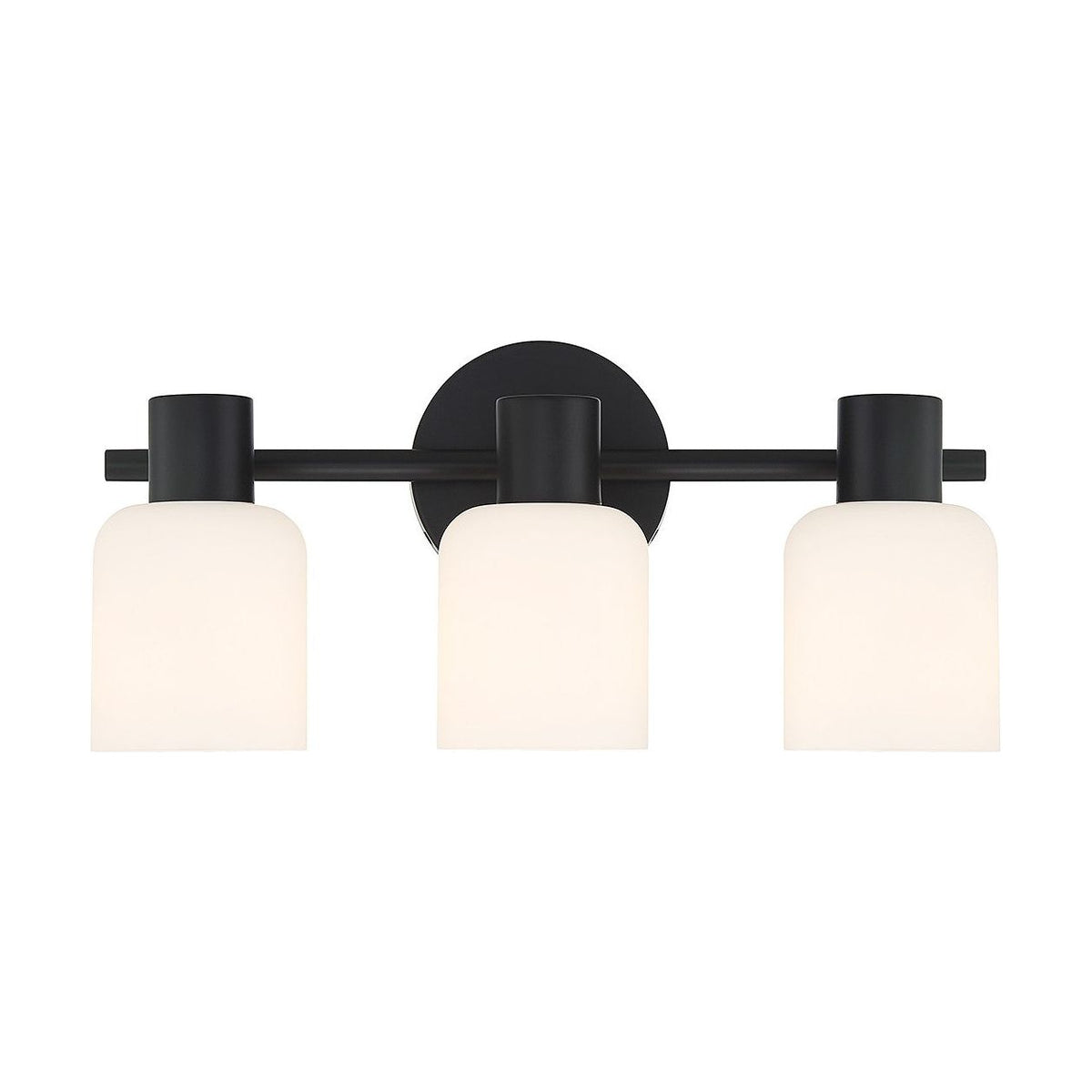 Lighting One E - V6-L8-9022-3-BK - Three Light Bathroom Vanity - Strand - Matte Black