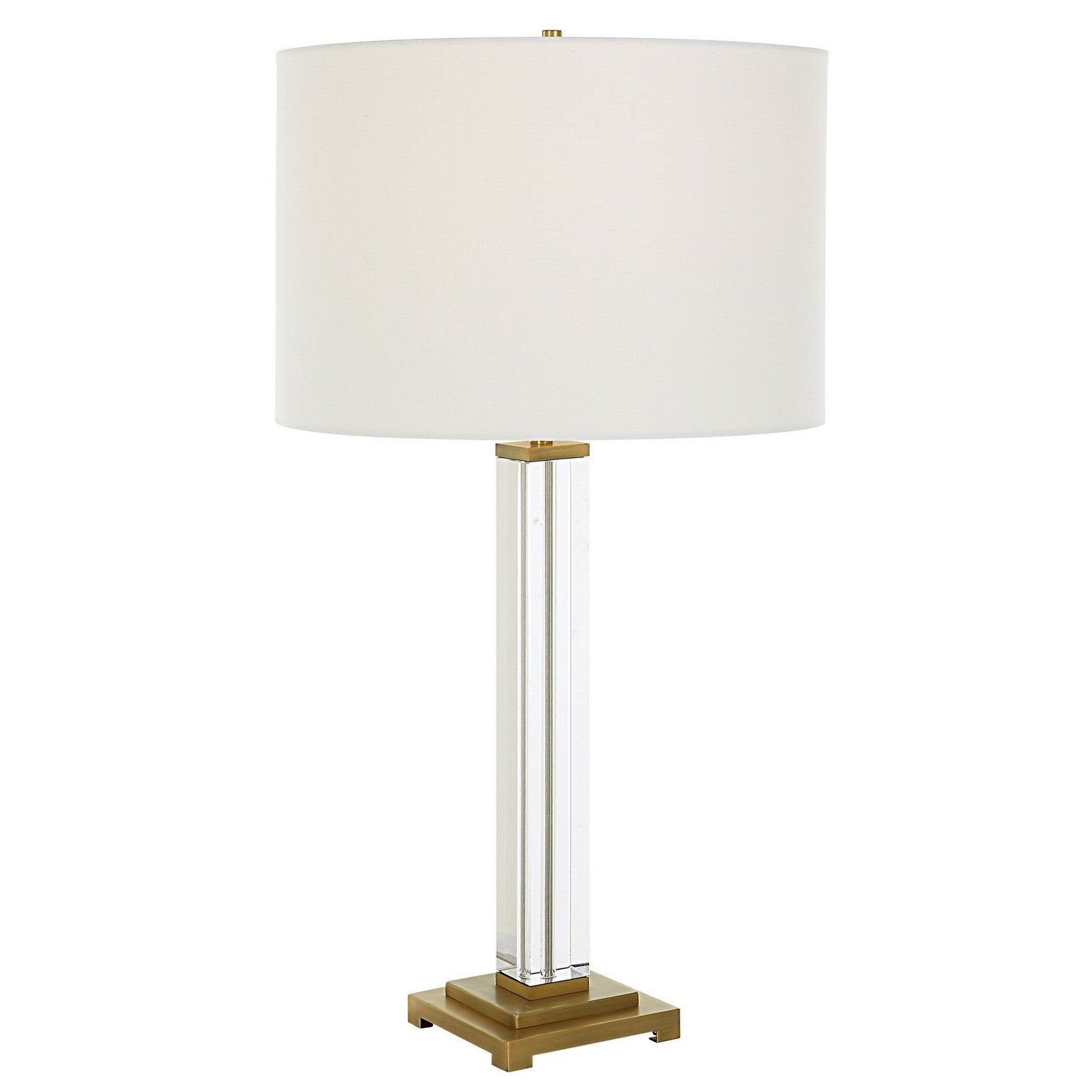 Uttermost - 30237 - One Light Table Lamp - Crystal Column - Antique Brass