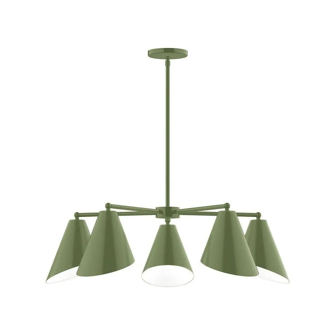 Montclair Light Works - CHC415-22 - Five Light Chandelier - J-Series - Fern Green