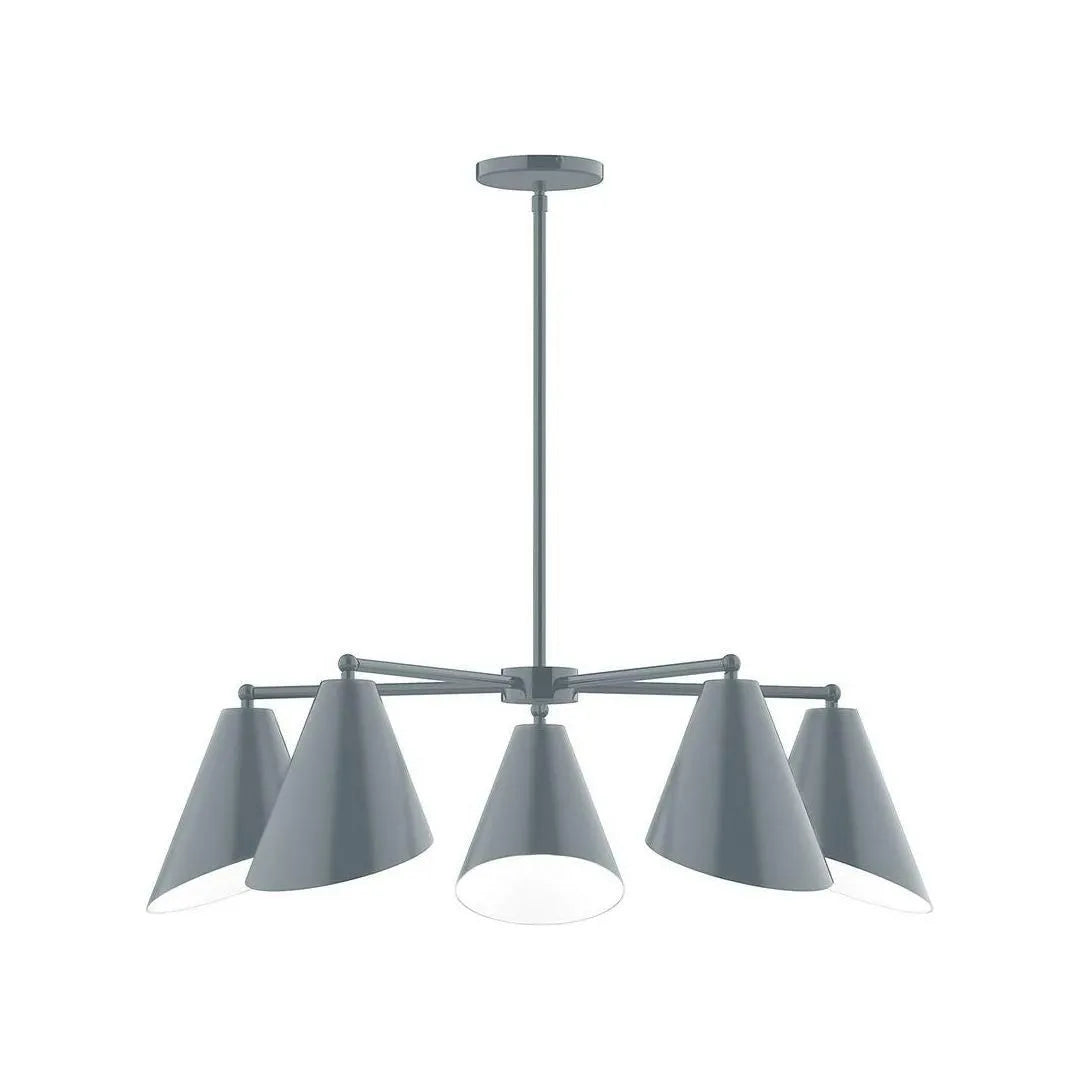 Montclair Light Works - CHC415-40 - Five Light Chandelier - J-Series - Slate Gray