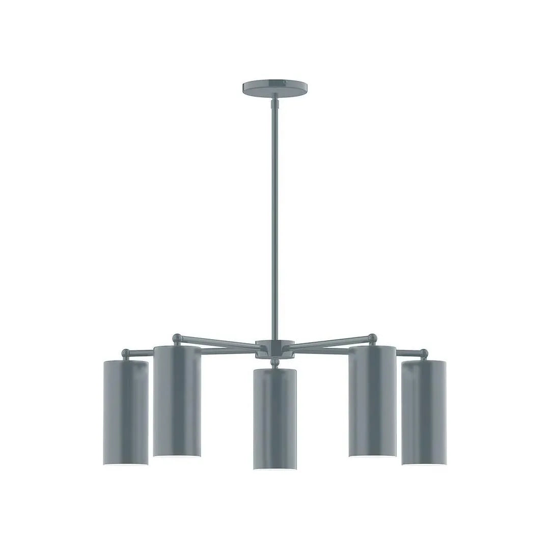 Montclair Light Works - CHC418-40 - Five Light Chandelier - J-Series - Slate Gray