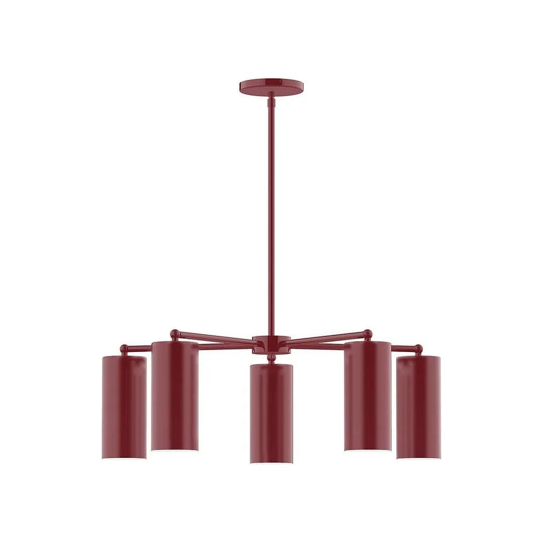 Montclair Light Works - CHC418-55 - Five Light Chandelier - J-Series - Barn Red