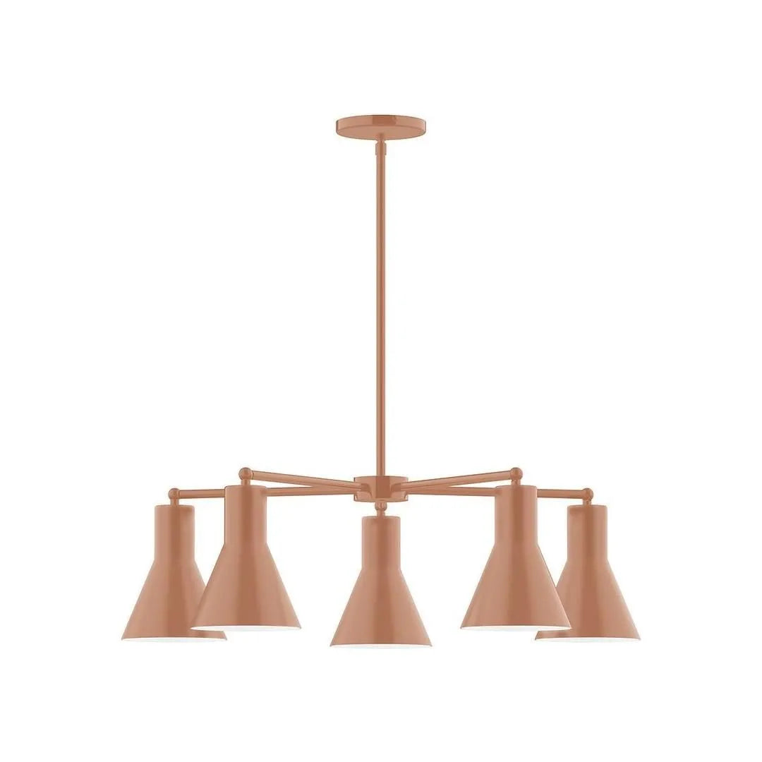 Montclair Light Works - CHC436-19 - Five Light Chandelier - J-Series - Terracotta