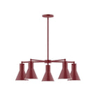 Montclair Light Works - CHC436-55 - Five Light Chandelier - J-Series - Barn Red
