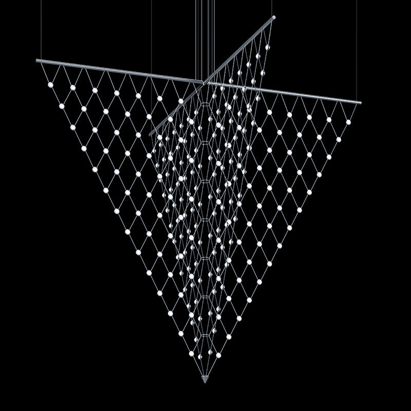 Sonneman 1885.16C Constellation Galaxy Matrix Arrow Suspendu en aluminium satiné brillant
