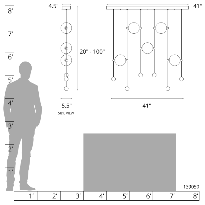 Hubbardton Forge 139050 Abacus 5-Light LED Pendant