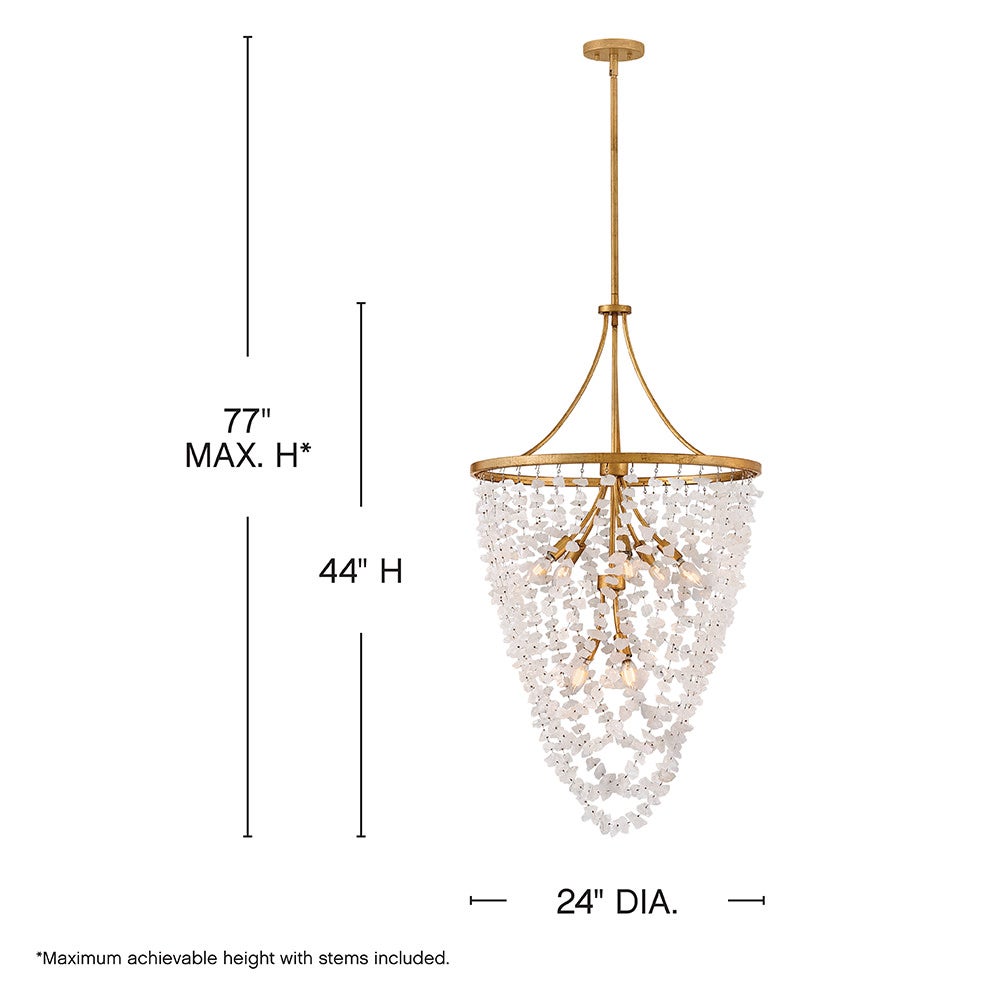 Fredrick Ramond FR41596DA Myra Cristal de roche à plusieurs niveaux Suspension en laiton vieilli