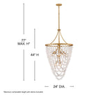 Fredrick Ramond FR41596DA Myra Cristal de roche à plusieurs niveaux Suspension en laiton vieilli