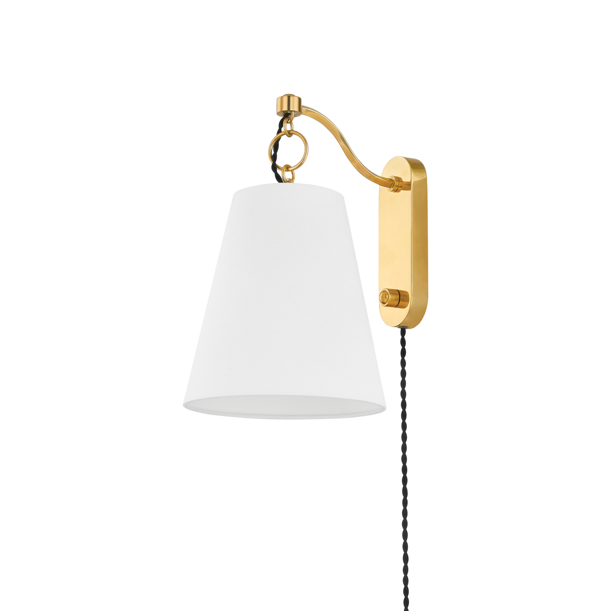 Hudson Valley Lighting 1415-AGB JOAN Plug-in Sconce in Aged Brass