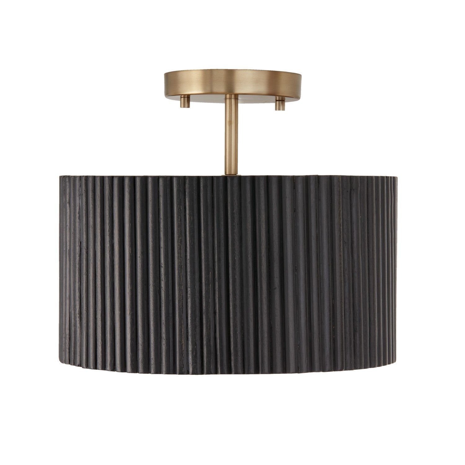 Capital Lighting - 250711KR - One Light Semi-Flush Mount - Donovan - Black Stain and Matte Brass