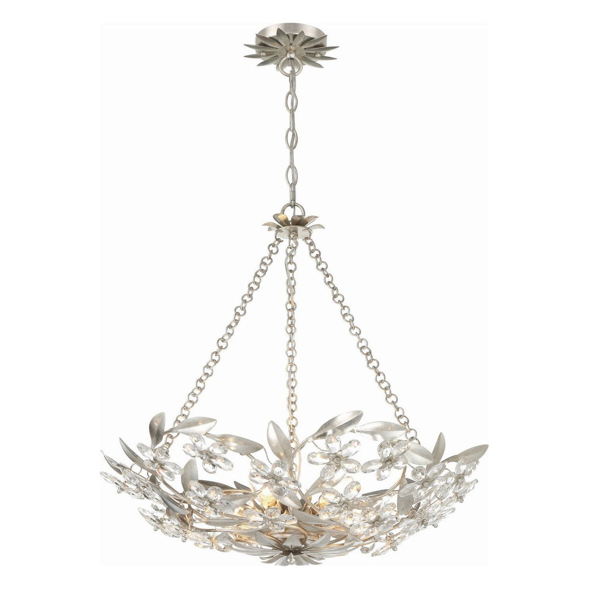 Crystorama - MSL-306-SA - Six Light Chandelier - Marselle - Antique Silver