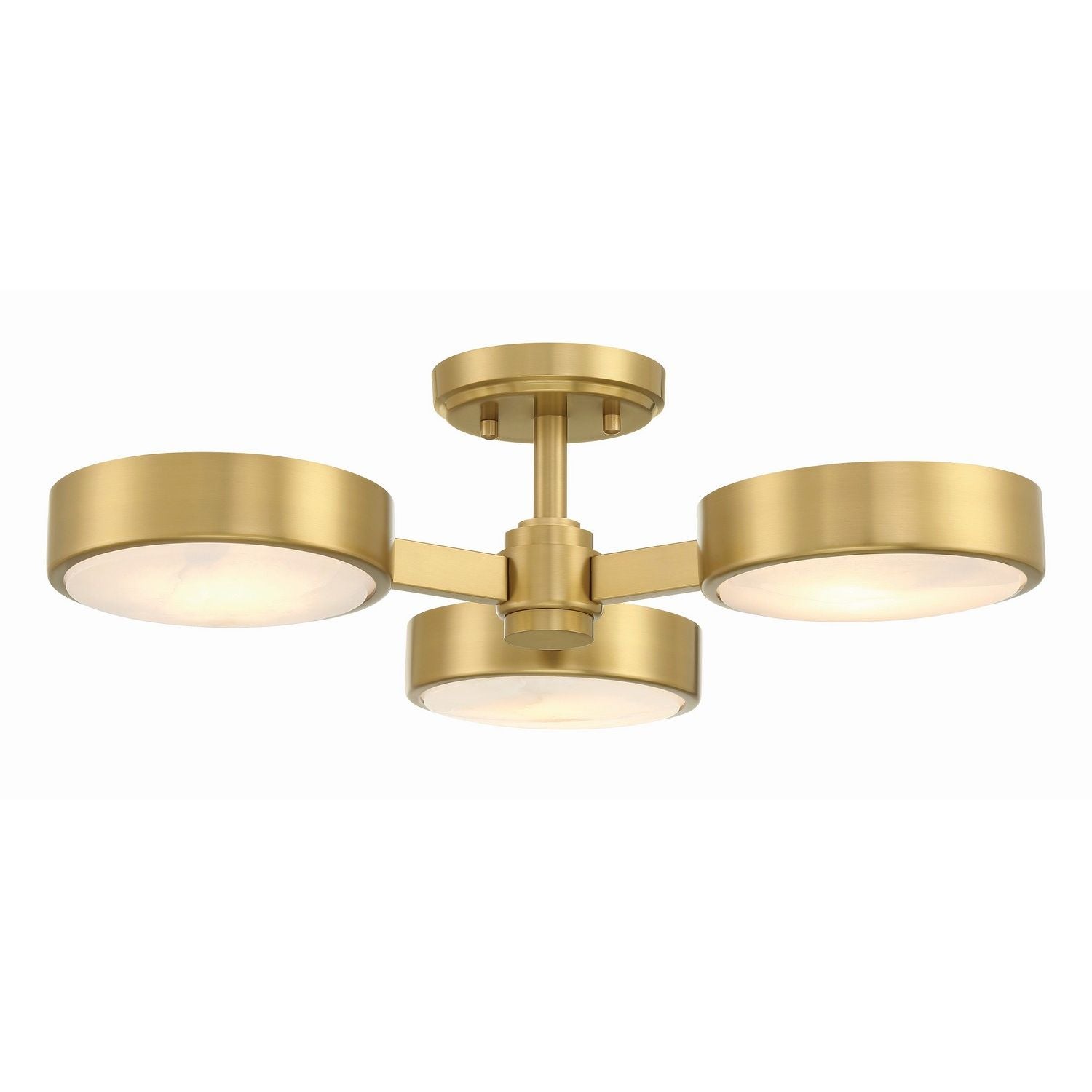 Crystorama - ORS-733-MG-ST - Three Light Semi Flush Mount - Orson - Modern Gold