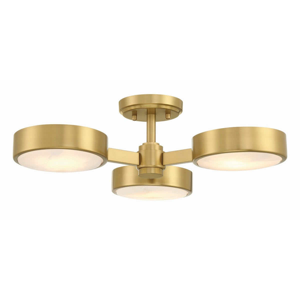 Crystorama - ORS-733-MG-ST - Three Light Semi Flush Mount - Orson - Modern Gold
