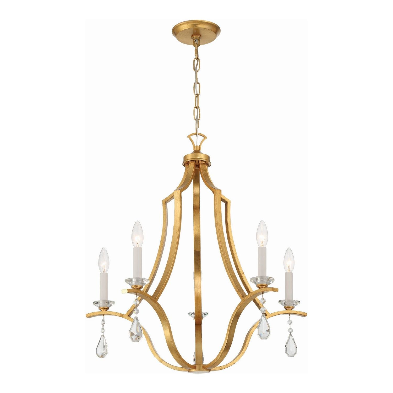 Crystorama - PER-10405-GA - Five Light Chandelier - Perry - Antique Gold