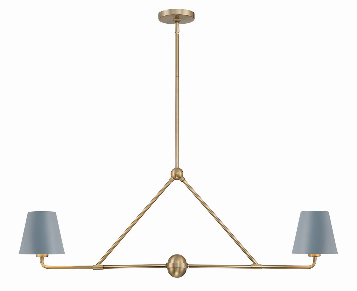 Crystorama - XAV-B9302-VG-BL - Two Light Chandelier - Xavier - Vibrant Gold