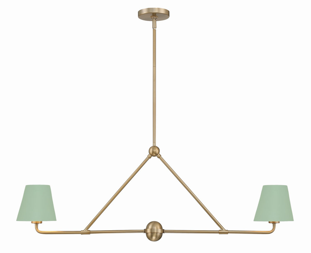 Crystorama - XAV-B9302-VG-GR - Two Light Chandelier - Xavier - Vibrant Gold