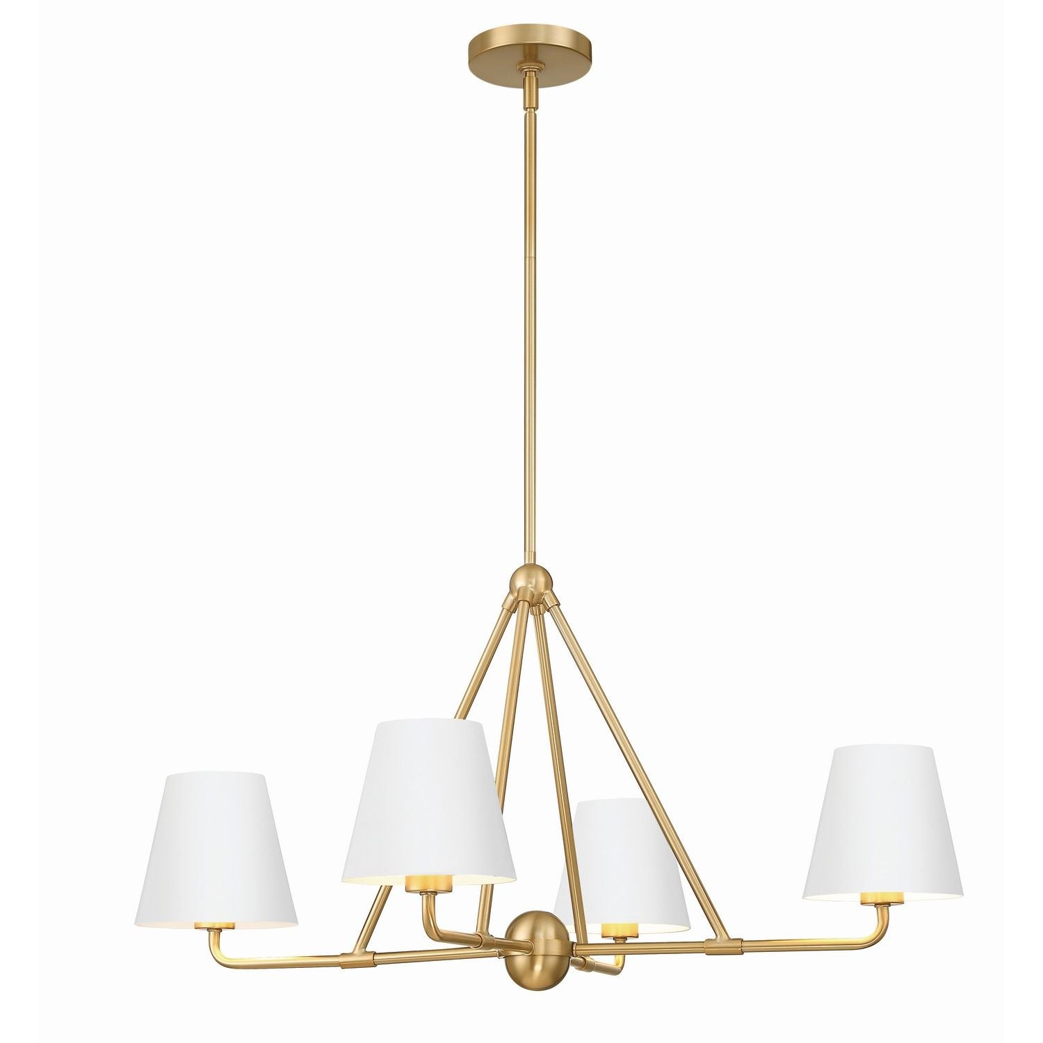 Crystorama - XAV-B9304-VG-WH - Four Light Chandelier - Xavier - Vibrant Gold