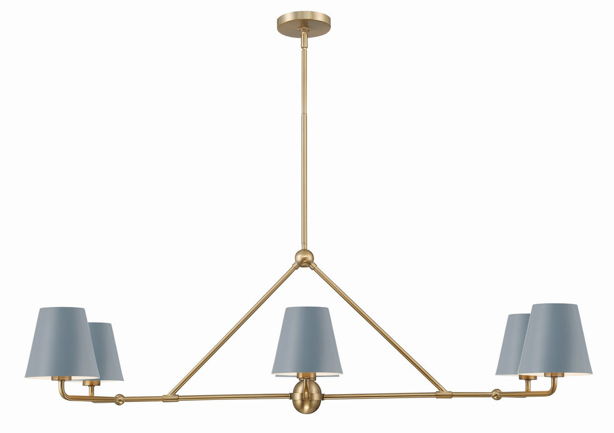 Crystorama - XAV-B9306-VG-BL - Six Light Chandelier - Xavier - Vibrant Gold